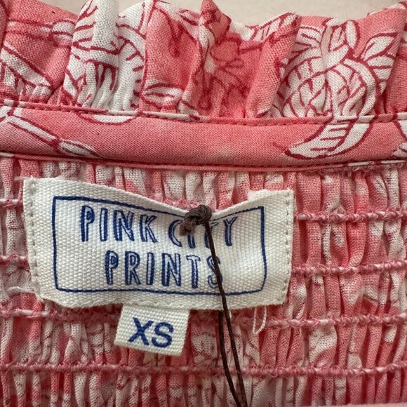 Pink City Prints Pink Long Sleeve Women's Dress - Picture 3 of 4